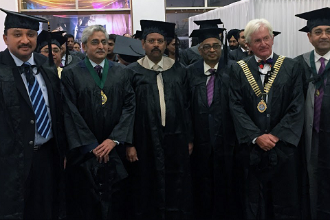 At the ICD Convocation- President Dr. S.M. Balaji, President Elect Dr. Rajesh Chandna, Prof. (Dr.) Arun Jamkar, Hon'ble Vice-Chancellor, Maharashtra University of Health Sciences, Dr. A. Kumar Swamy, Dr. Phillip Dowell & Dr. Rajiv Chugh